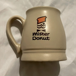 Vintage Mister Donut Beige Coffee Mug